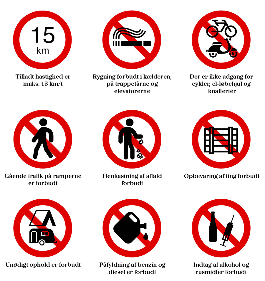 Ordensregler i P-kælder (opdateret den 29. juni 2020)